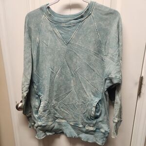 Small Blue Tie Dye Zenana Crewneck